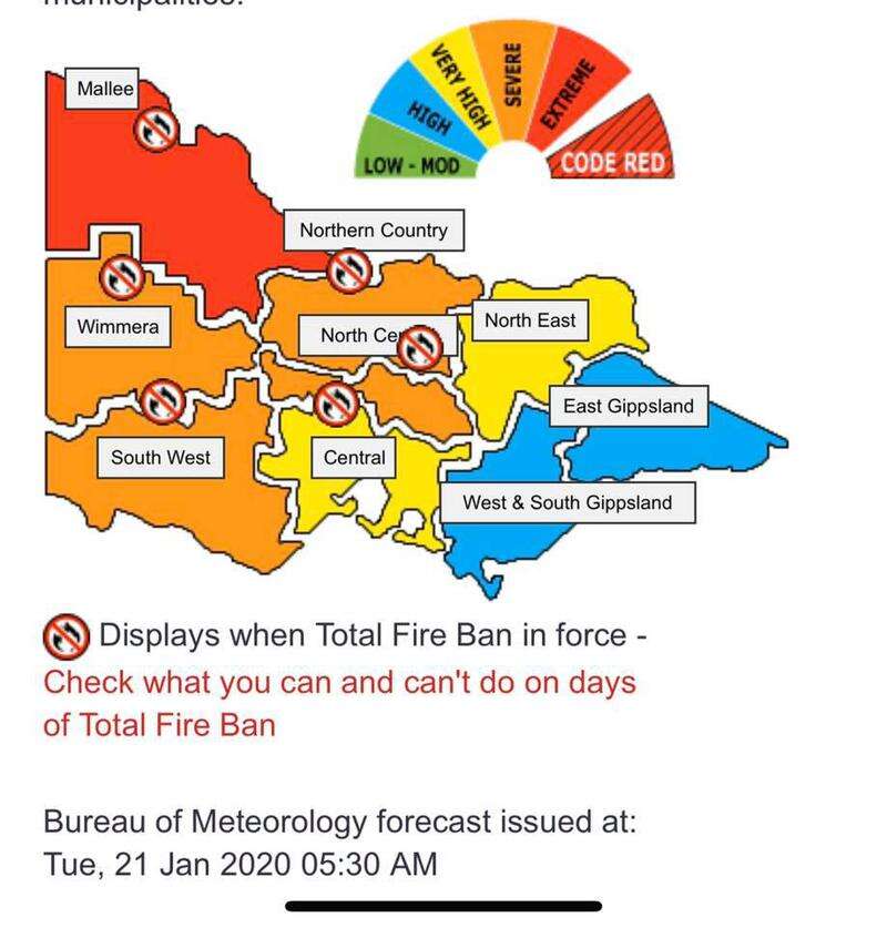 Wednesday a Total Fire Ban Day in Northern Country Riverine Herald