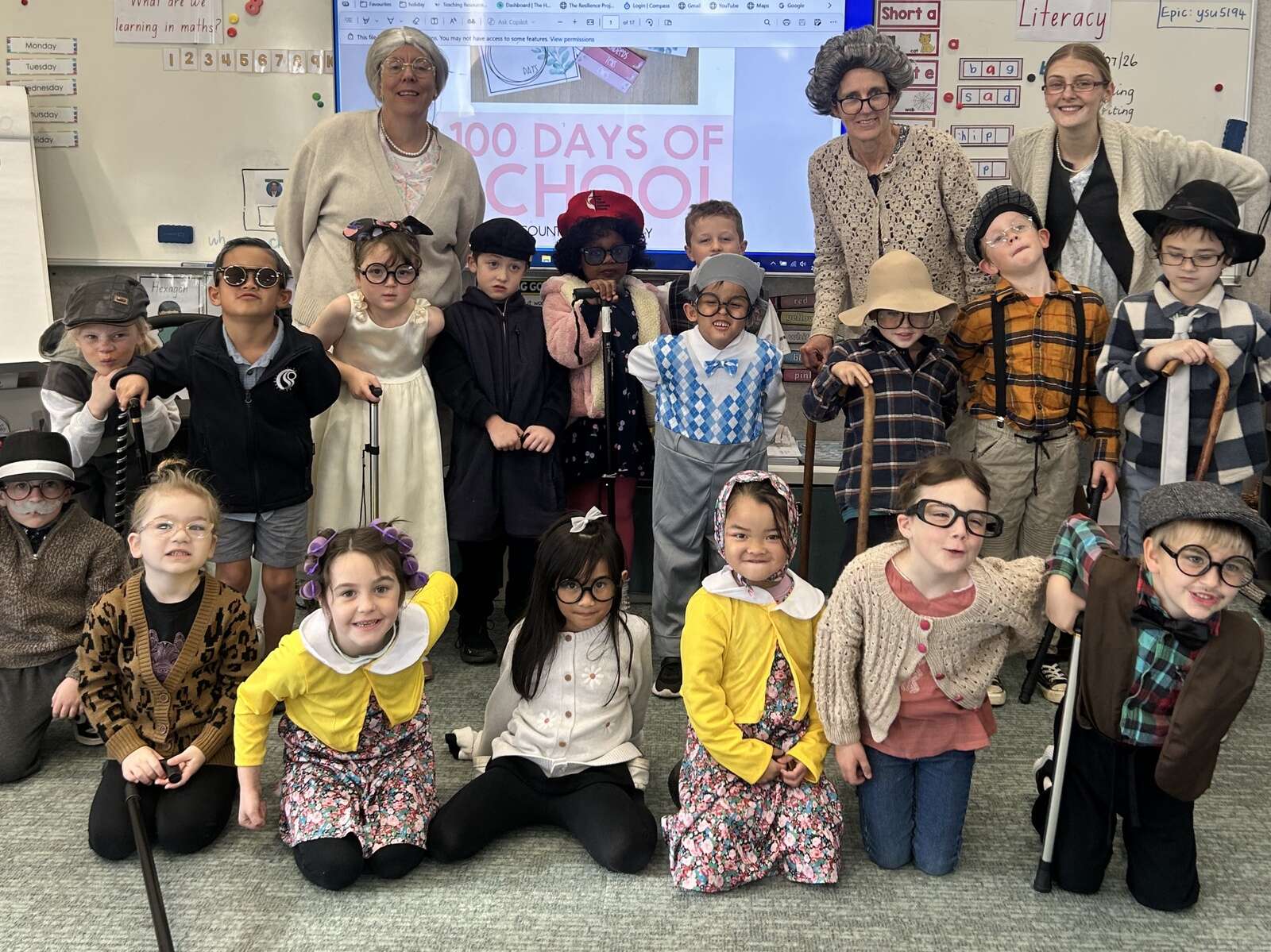 Students celebrate 100 days with laughter and learning