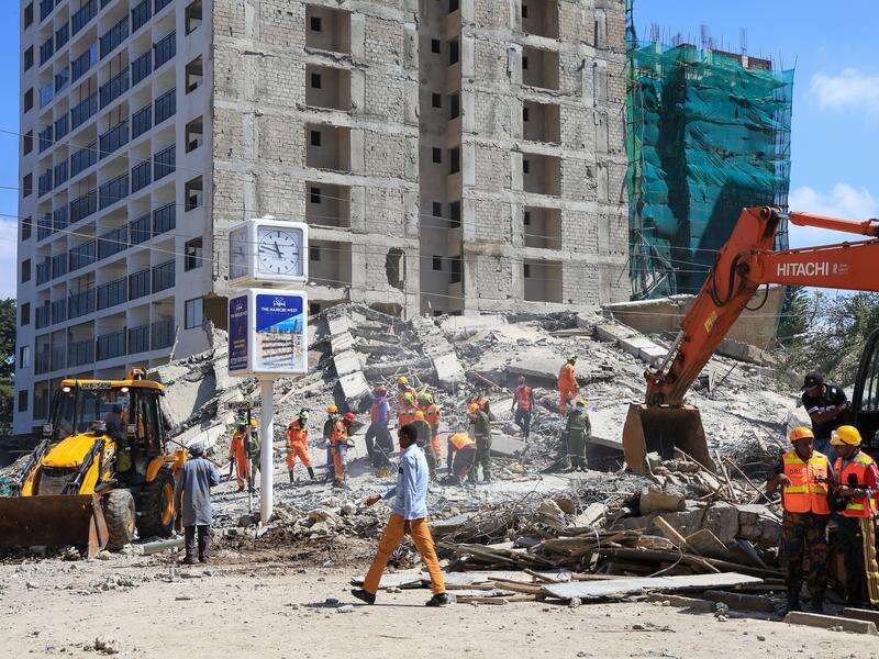 Four feared trapped as Kenya capital building collapses