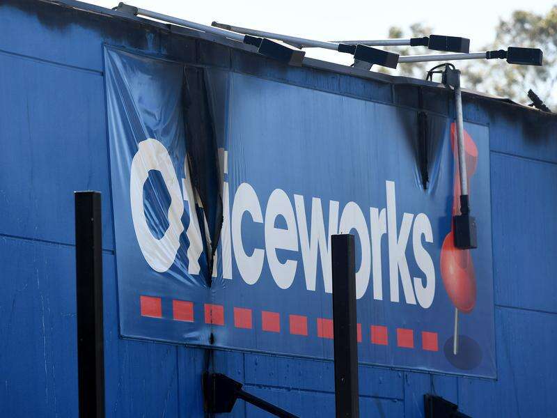 Officeworks fire still smouldering in Qld Shepparton News