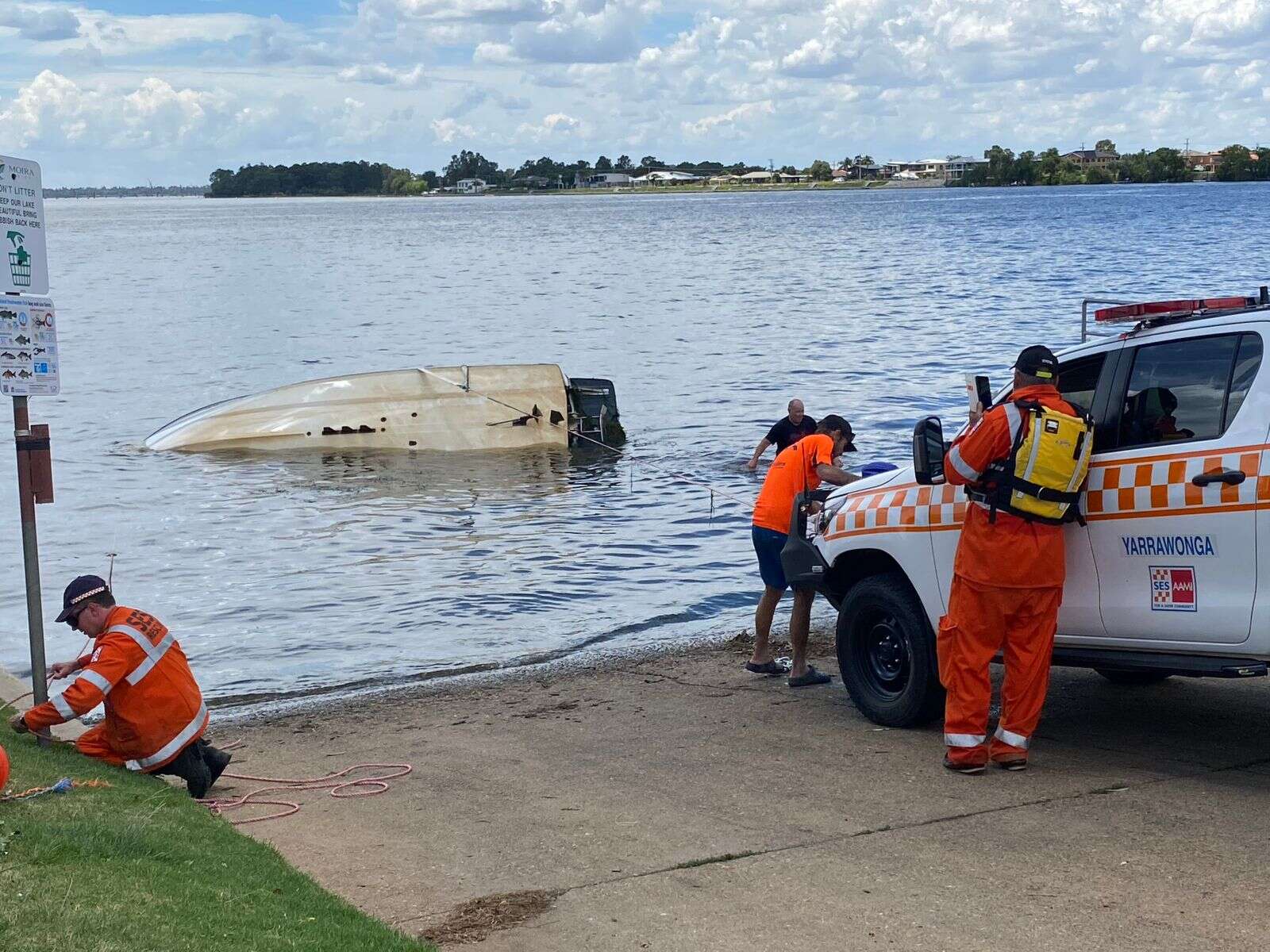 Capsized Malibu rescued by barby boat | Corowa Free Press