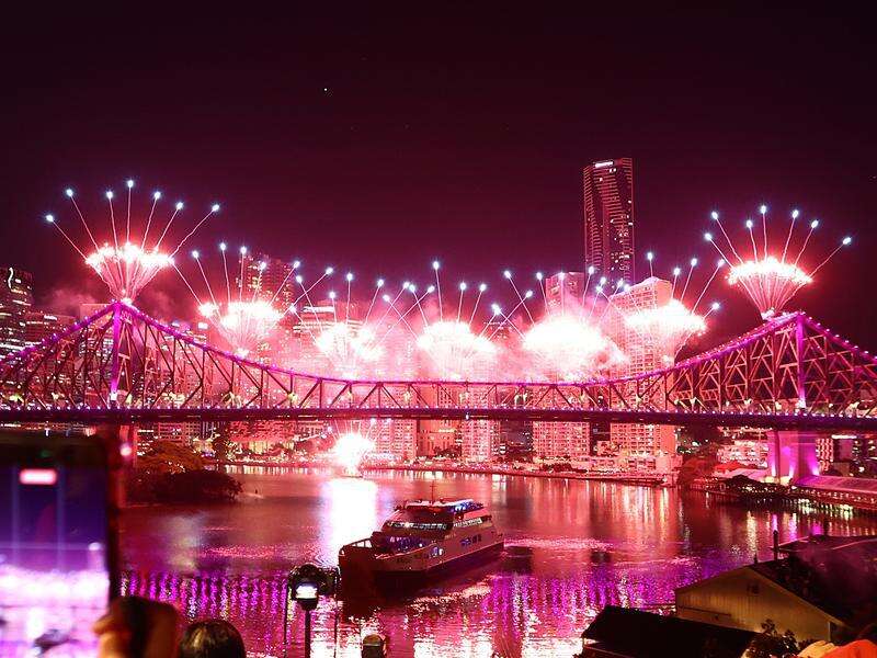 Fireworks spectacular lights Australia's Olympic city