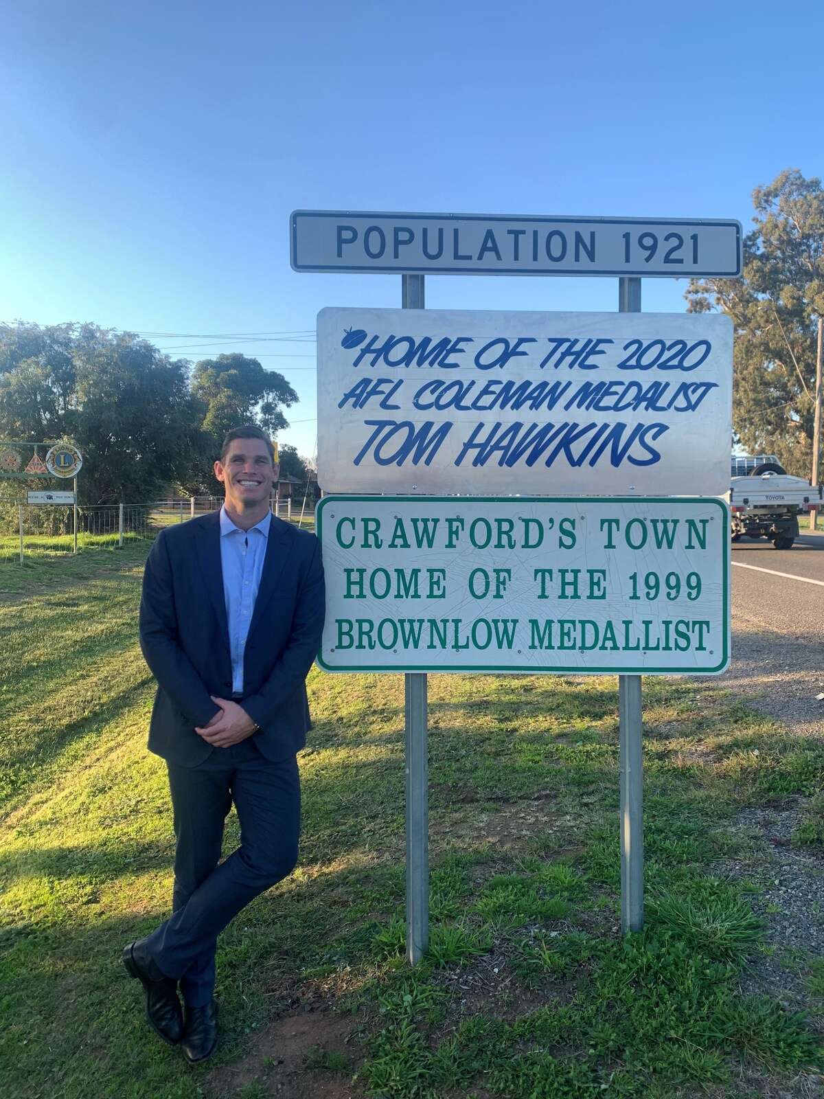Sign erected for AFL superstar | Corowa Free Press