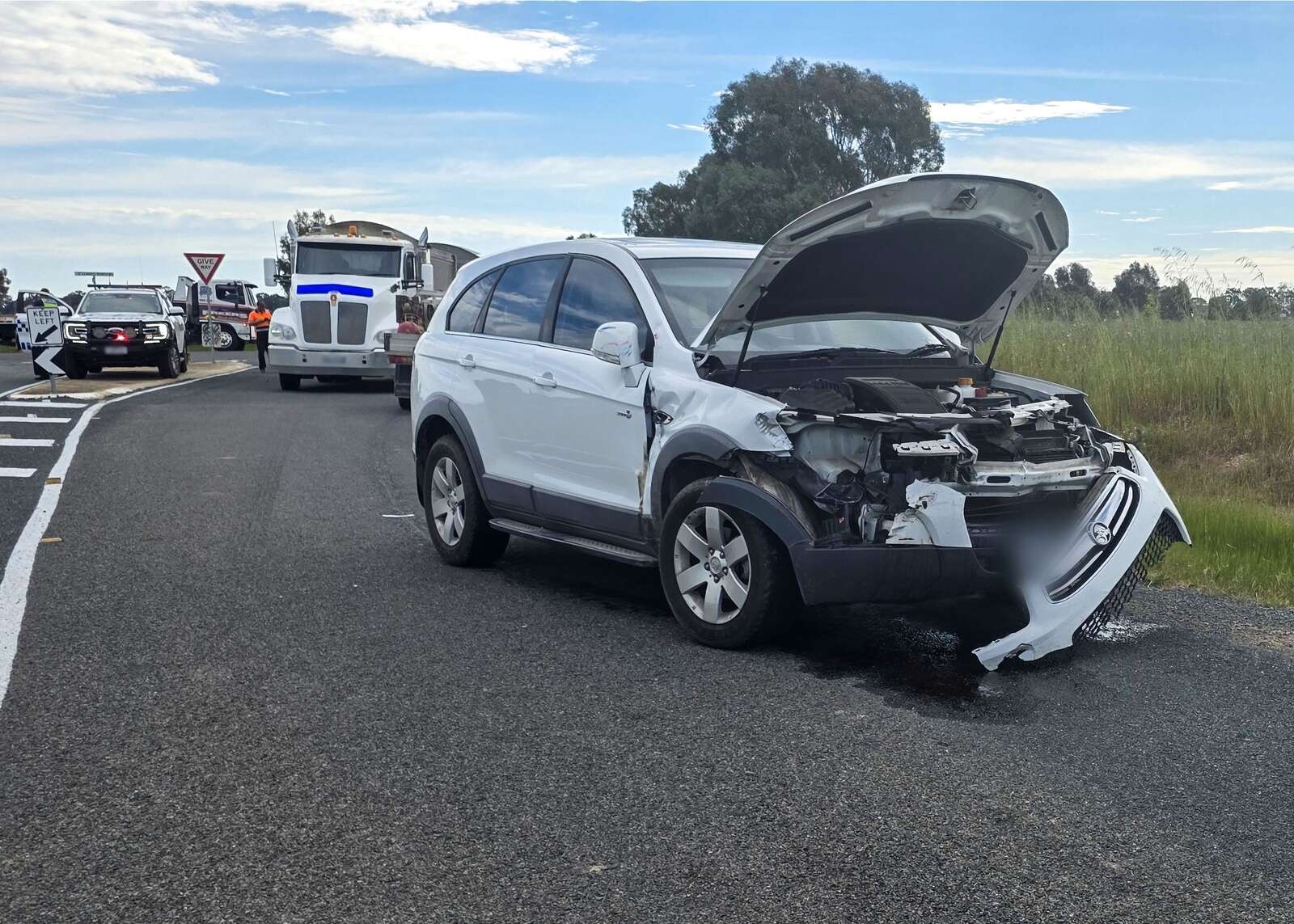 Truck and SUV collide