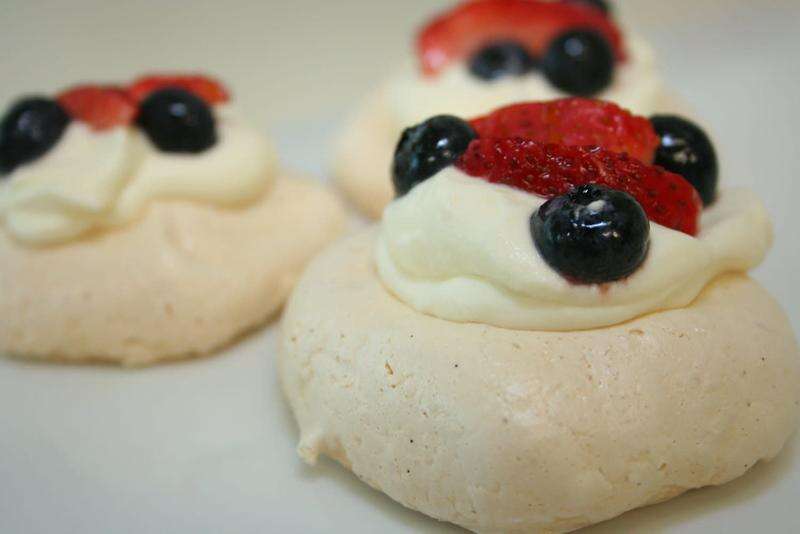 Vanilla Bean Pavlovas with Cream and Berries Country News