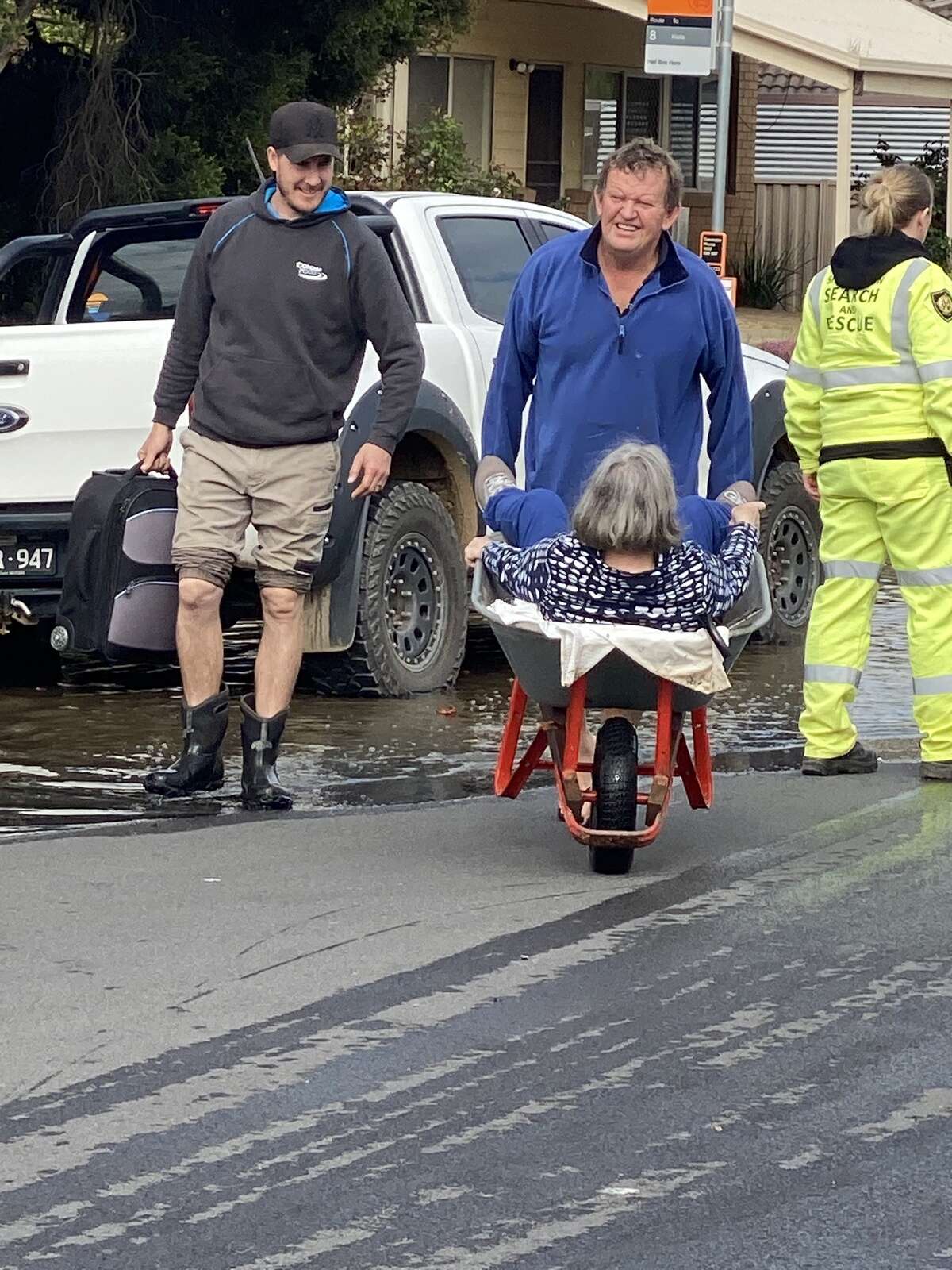 Wheelie good rescue: Heather evacuated by wheelbarrow | Dairy News ...