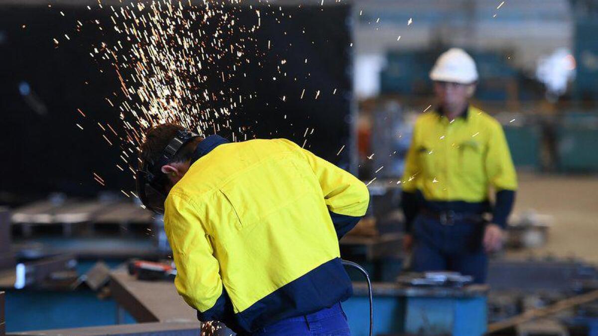 Workers at a construction facility in Perth