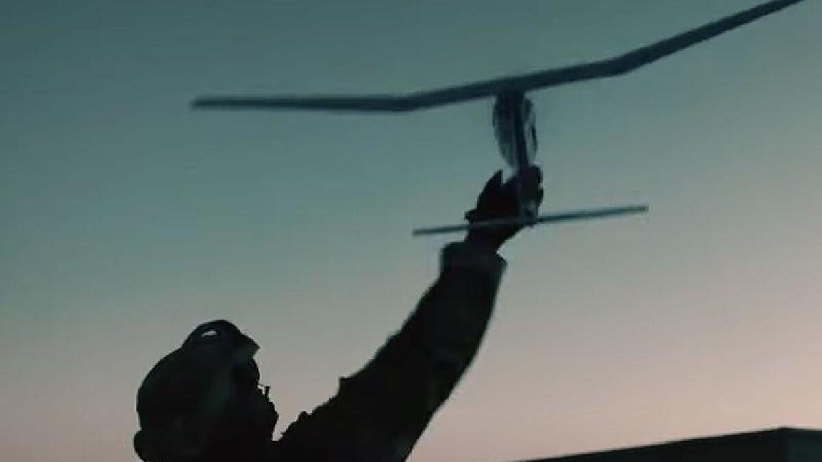 A soldier with a drone.