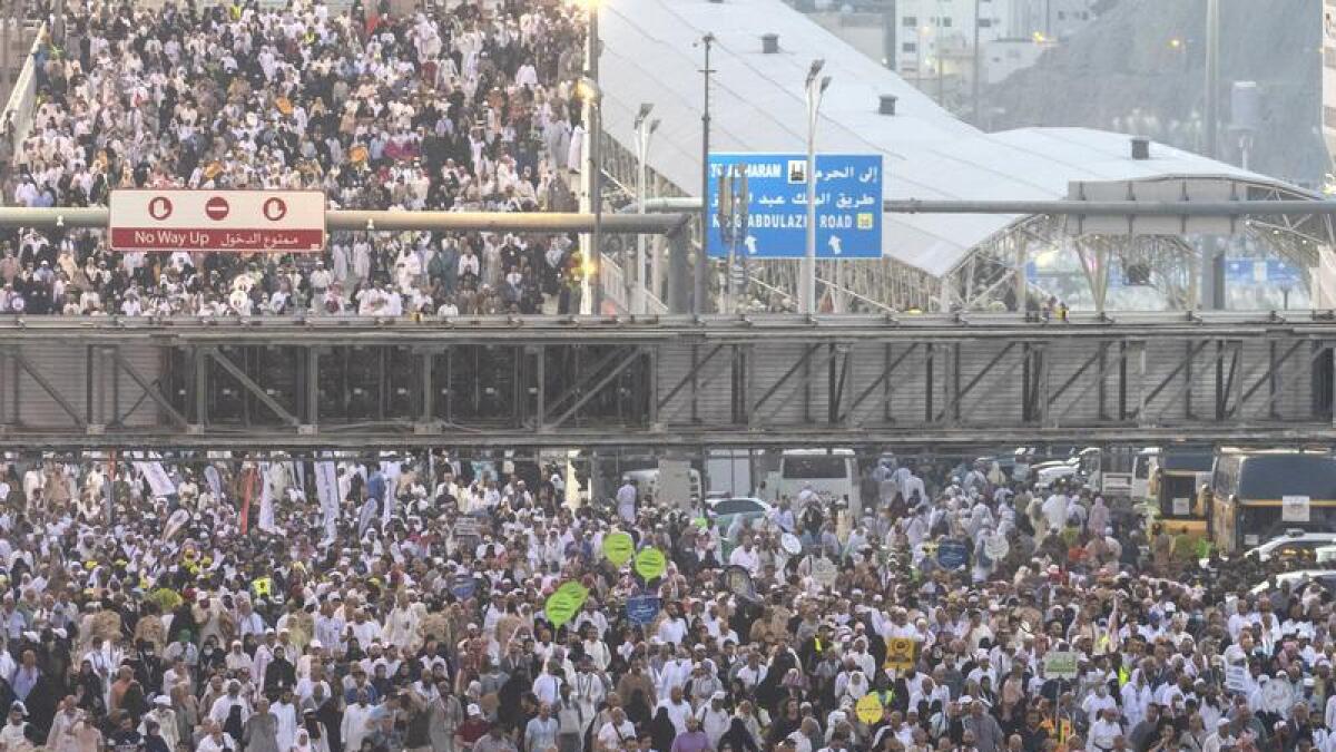 Crowds attend the Hajj in Saudi Arabia.