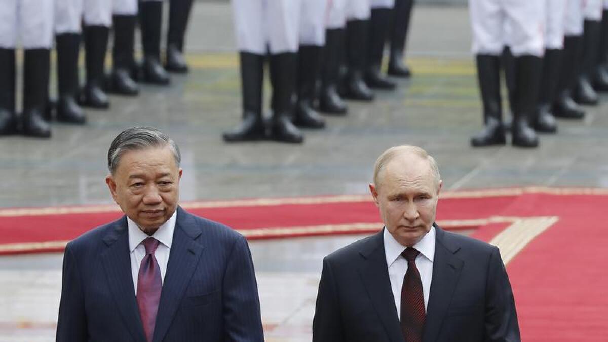 Vietnamese President To Lam and Russian counterpart Vladimir Putin