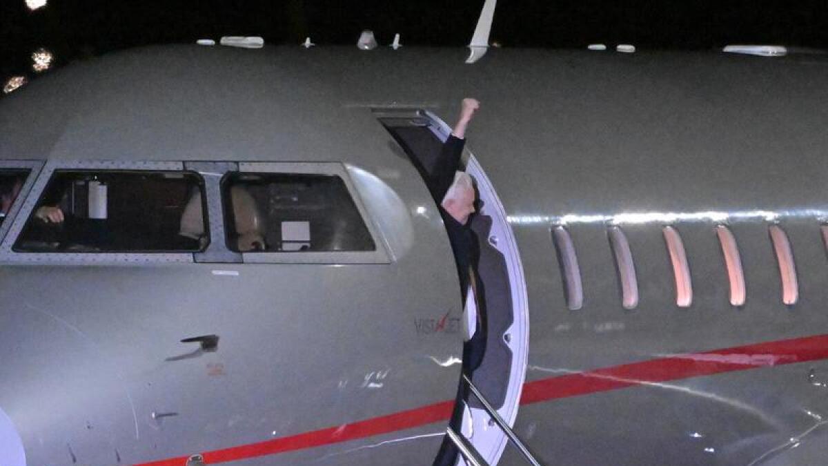 WikiLeaks founder Julian Assange arrives at Canberra Airport,