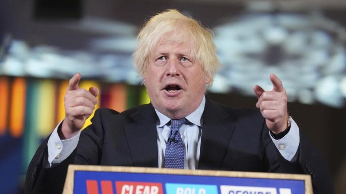 Former UK prime minister Boris Johnson