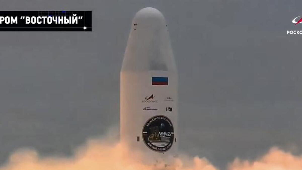 The Russian rocket blasts off