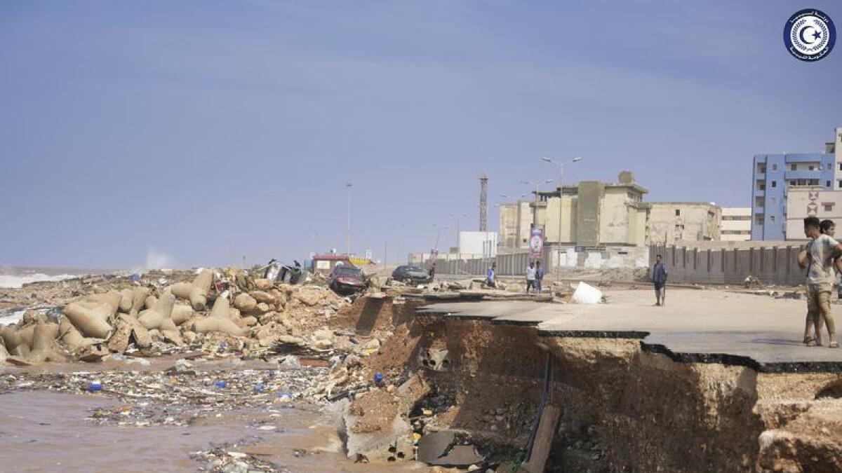 Flood damage in Derna, Libya 