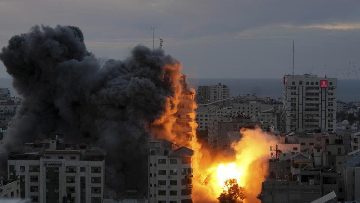 Israeli air strike on Gaza City apartment tower