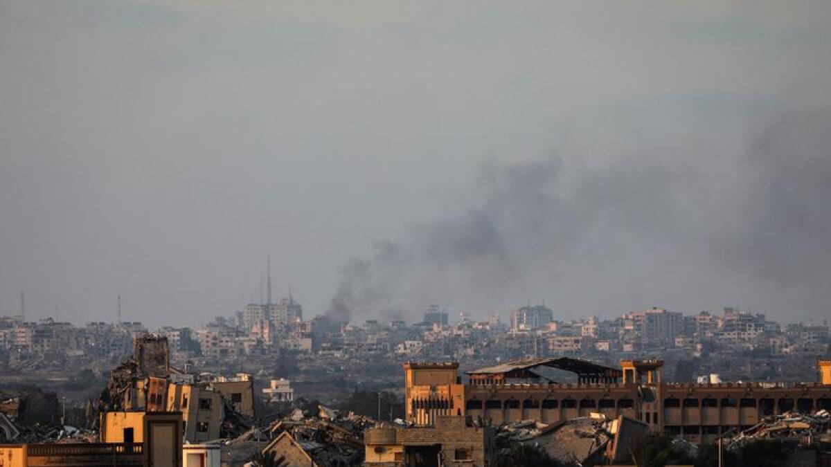 Smoke after an Israeli strike in Gaza City
