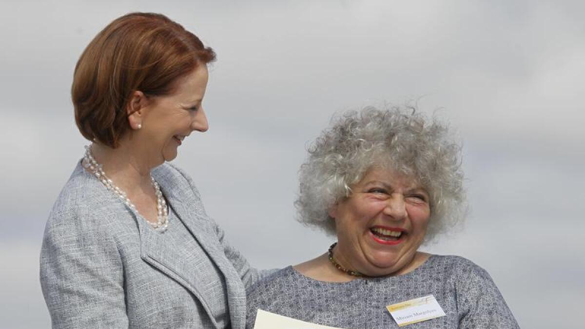 Julia Gillard and Miriam Margolyes