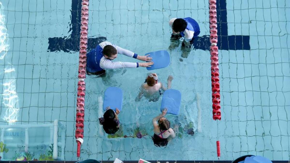 Children in swimming lesson (file image)