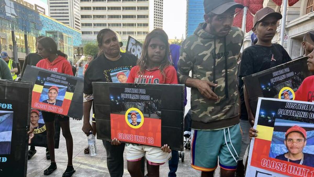 A rally for following the death of Indigenous teen Cleveland Dodd
