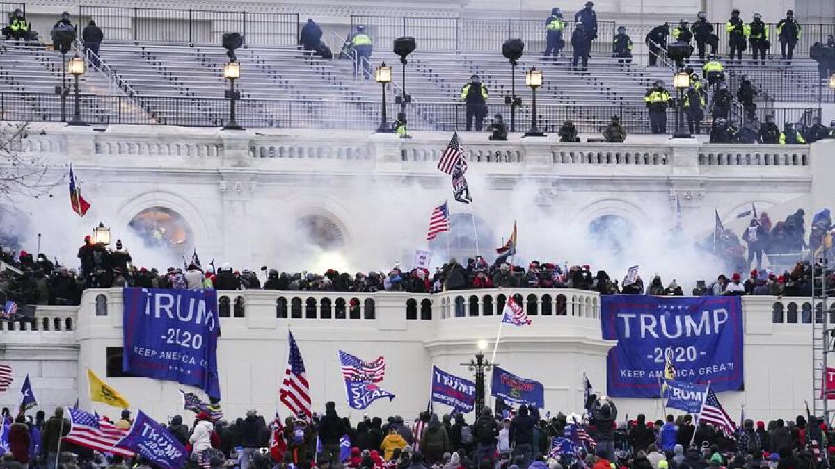 Rioters lay siege to the US Capitol building in January 2021.