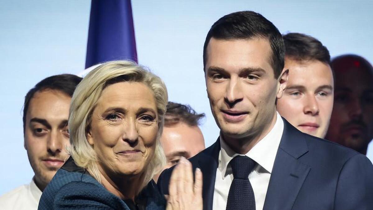 Marine Le Pen and her protege Jordan Bardella