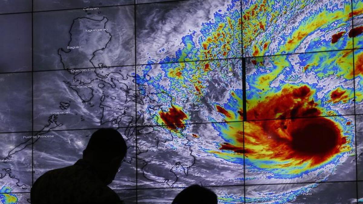 The Philippines weather bureau track the progress of Typhoon Rai.