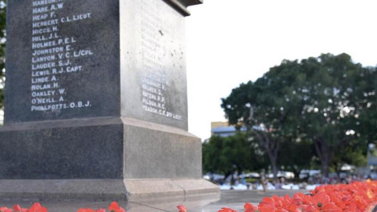 Poppies at Anzac Day commemorations in Darwin (file image)