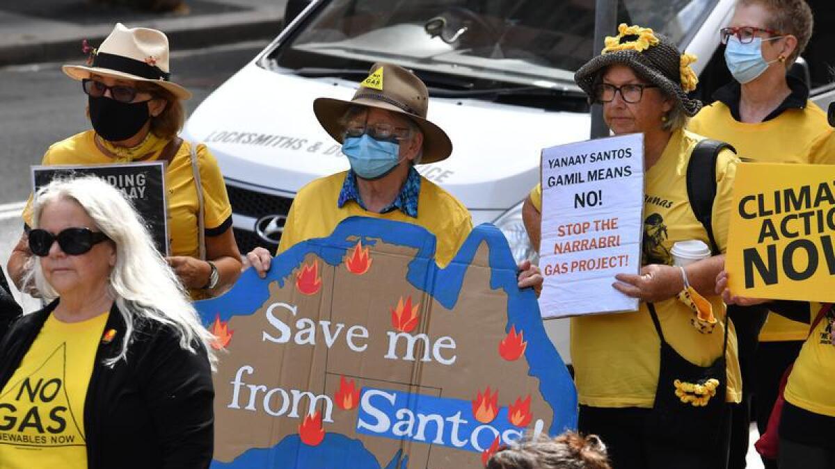 Protesters rally against oil and gas giant Santos (file image)