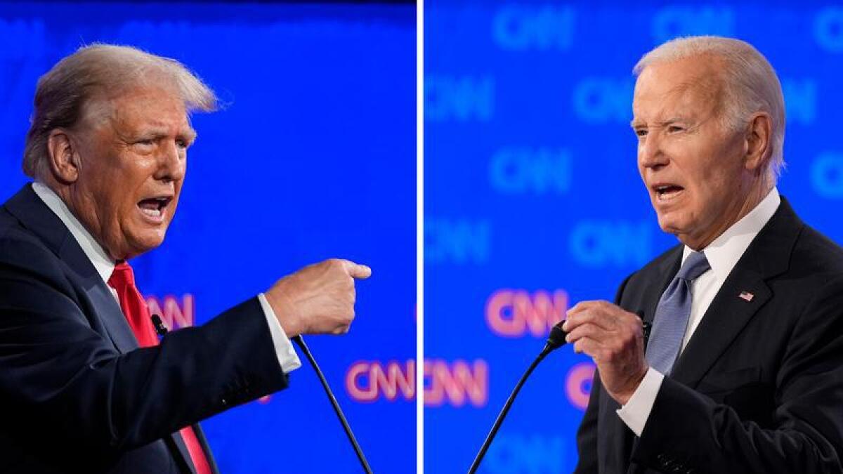 Donald Trump and President Joe Biden at the CNN debate in Atlanta