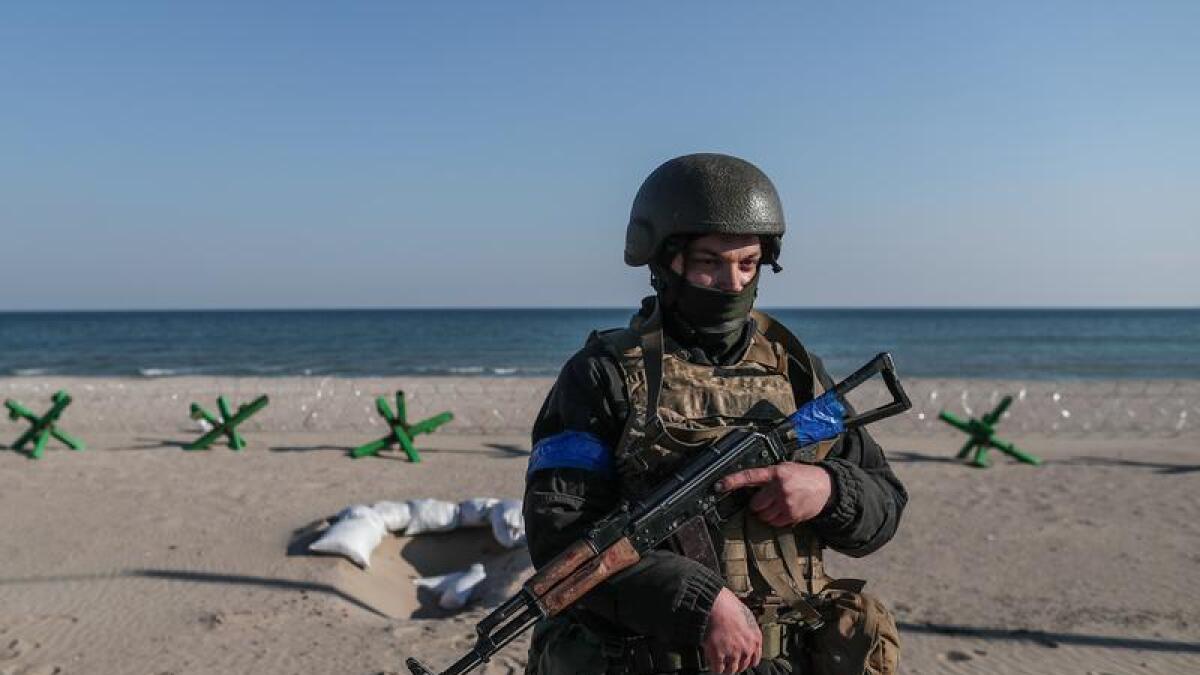 Ukrainian soldier in Odesa