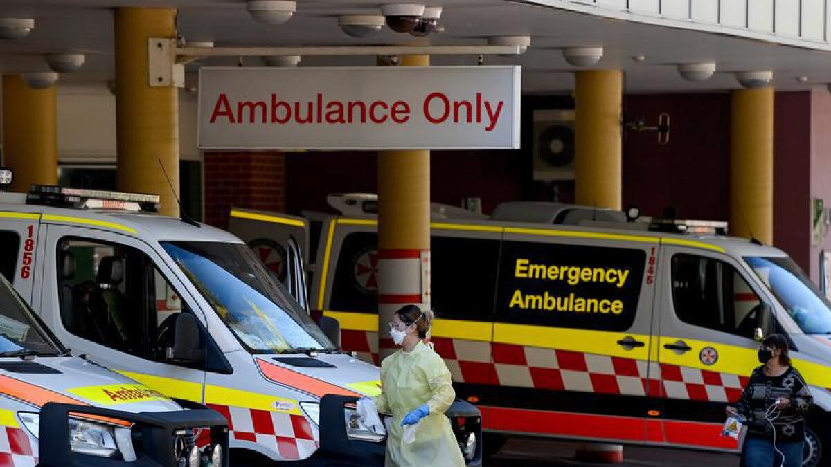 Image of ambulances at hospital emergency