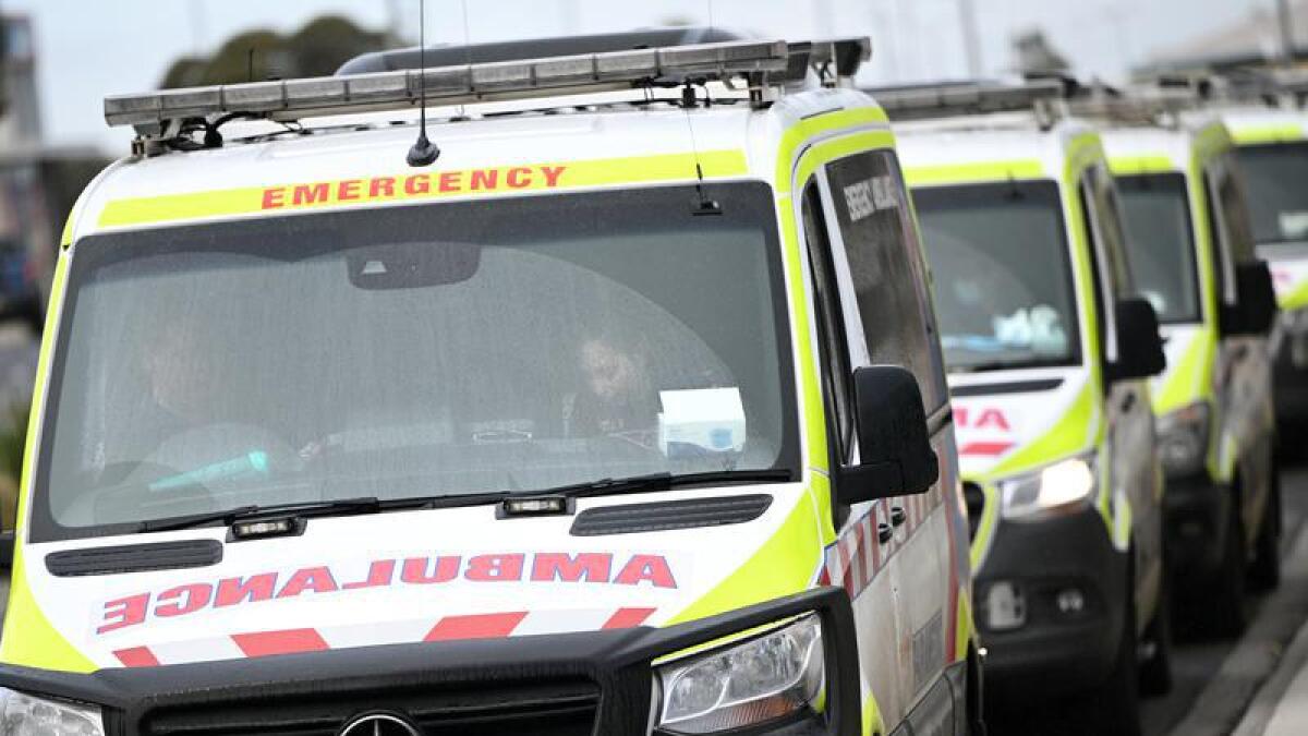 A line of ambulances in Victoria