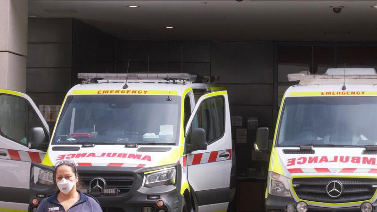 Ambulances outside St Vincent hospital in Melbourne