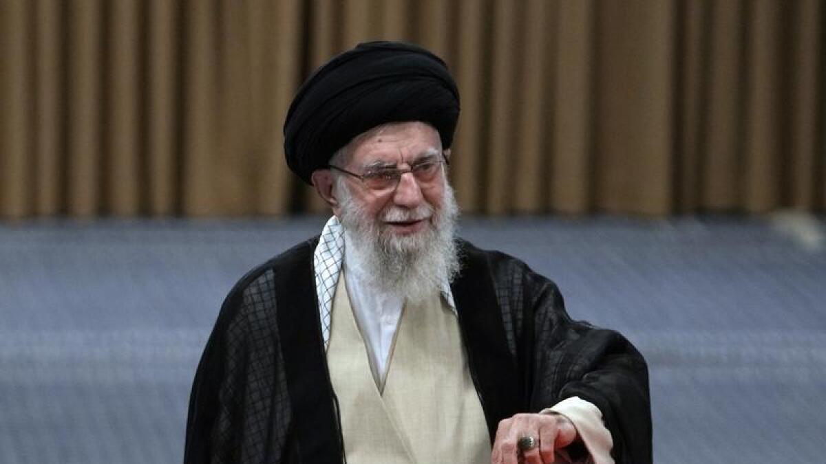 Iranian Supreme Leader Ali Khamenei casts his vote in Tehran