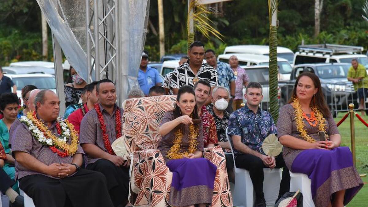 New Zealand Prime Minister Jacinda Ardern at an Ava Ceremony in Samoa