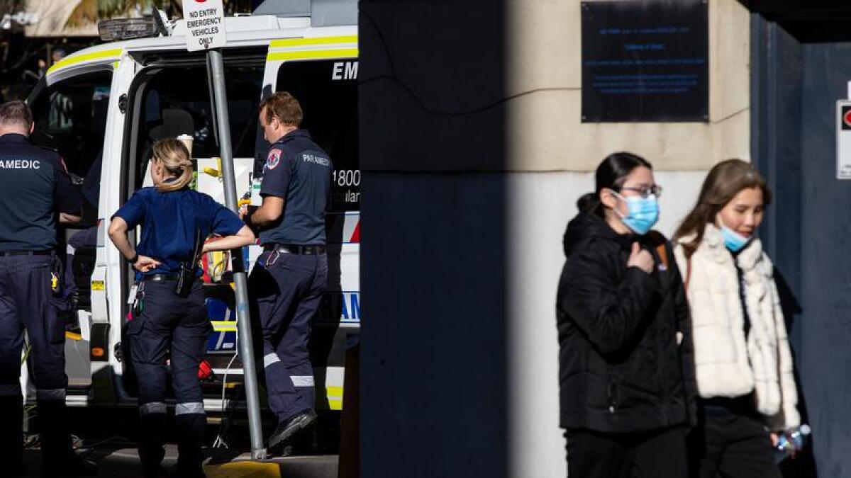 Paramedics at a hospital in Melbourne