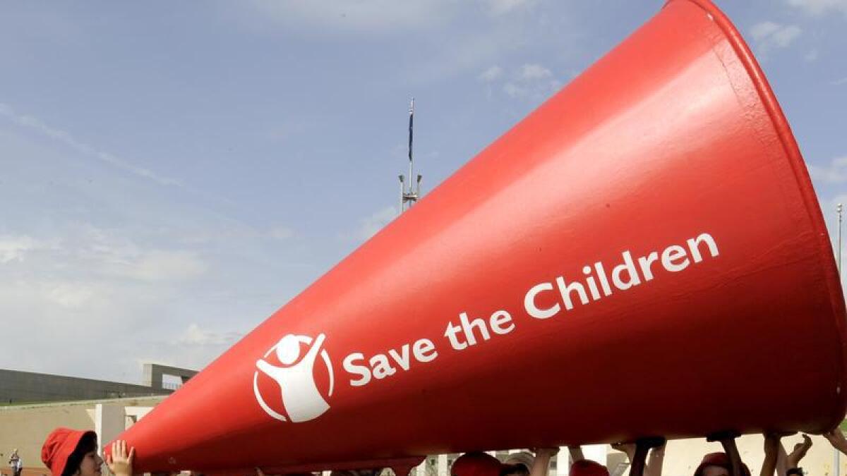 Save the Children at a rally in Canberra in 2009.