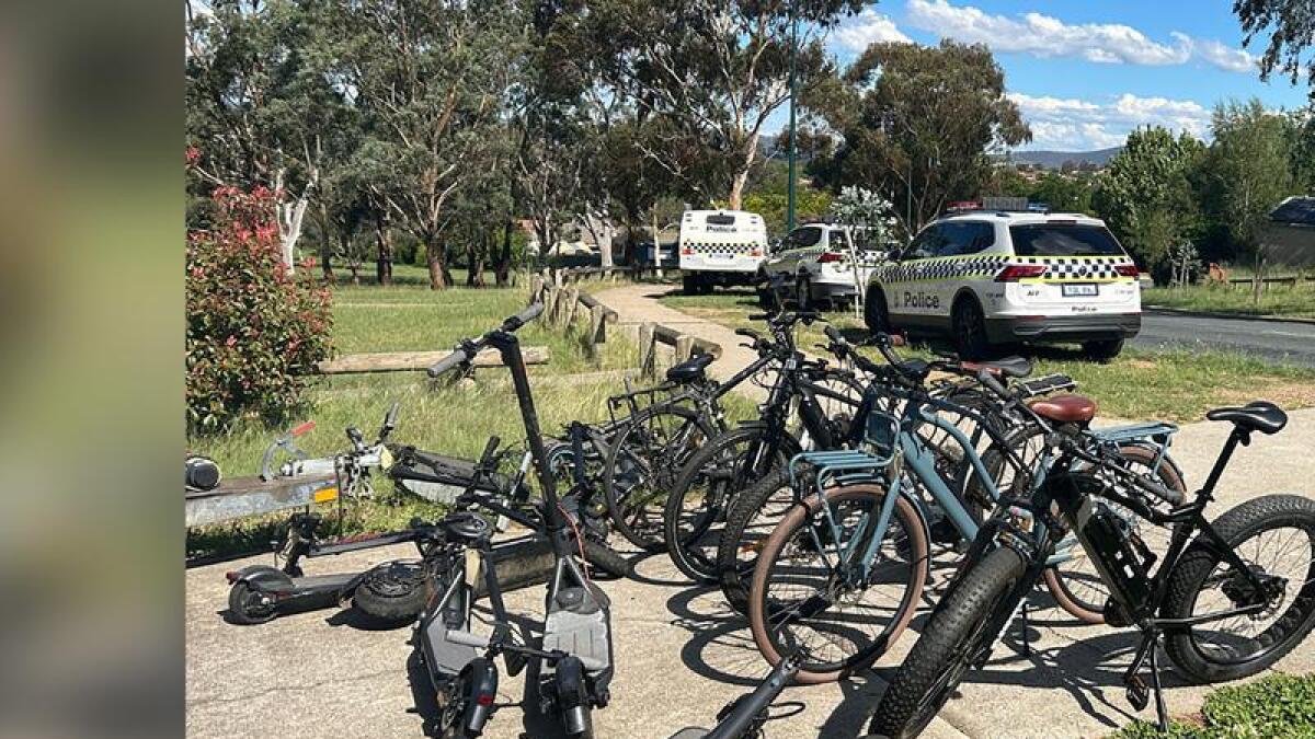 E-bikes and scooters recovered from an ACT home (supplied image)