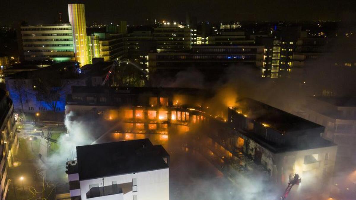 A fire has raged through an apartment complex in western Germany.