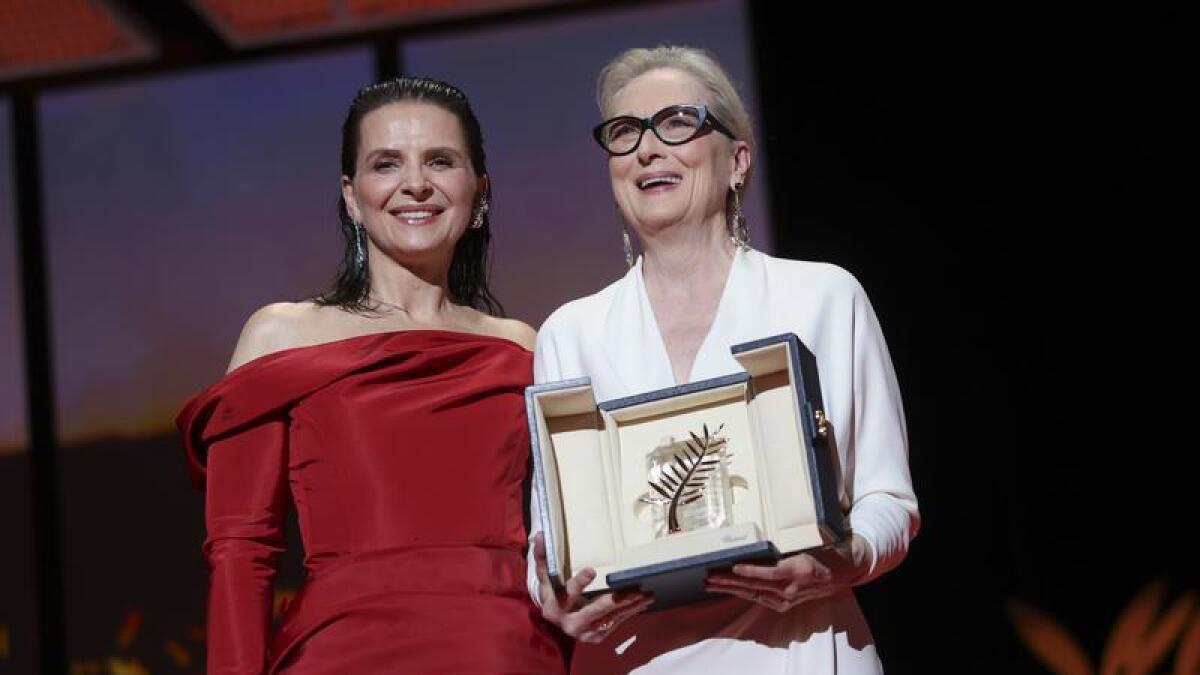 Meryl Streep and Juliette Binoche at Cannes in 2024