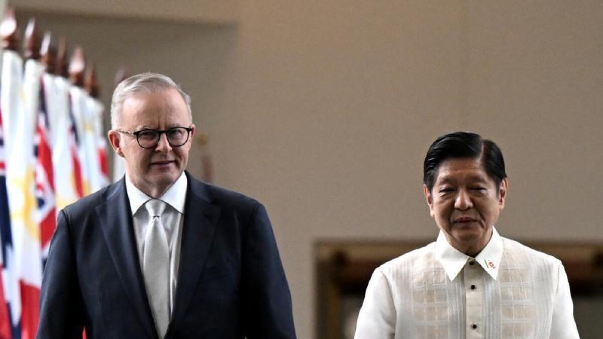 A file photo of Anthony Albanese and Ferdinand Marcos Jr 