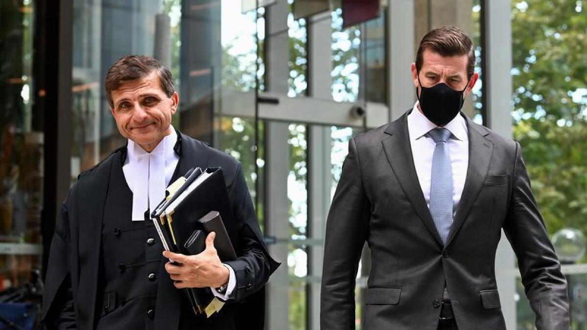 Barrister Arthur Moses (left) and Ben Roberts-Smith