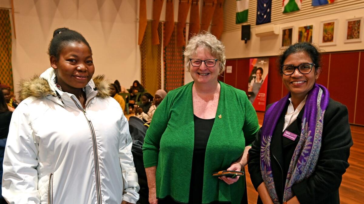 Yvette Siriyamungu, Christine Nunn and Sujeevika Kumuduni at the Wise Well Women Community Health session on Wednesday. 