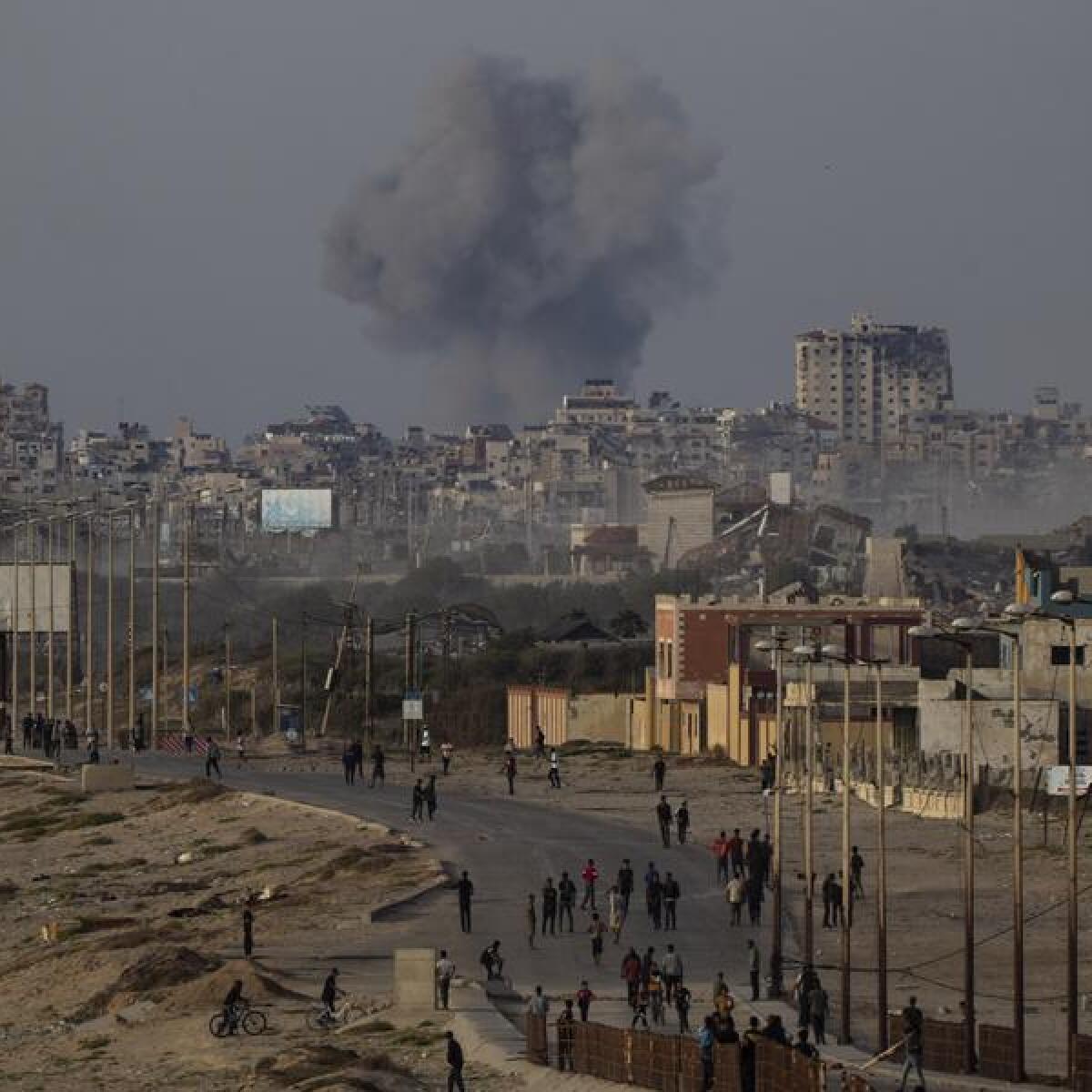 Smoke in Gaza Strip