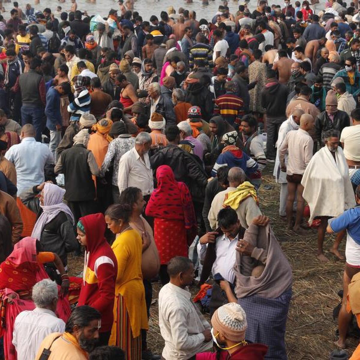 A file photo of people at a Hindu festival 