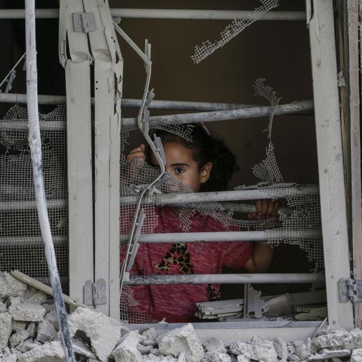 A child in the rubble
