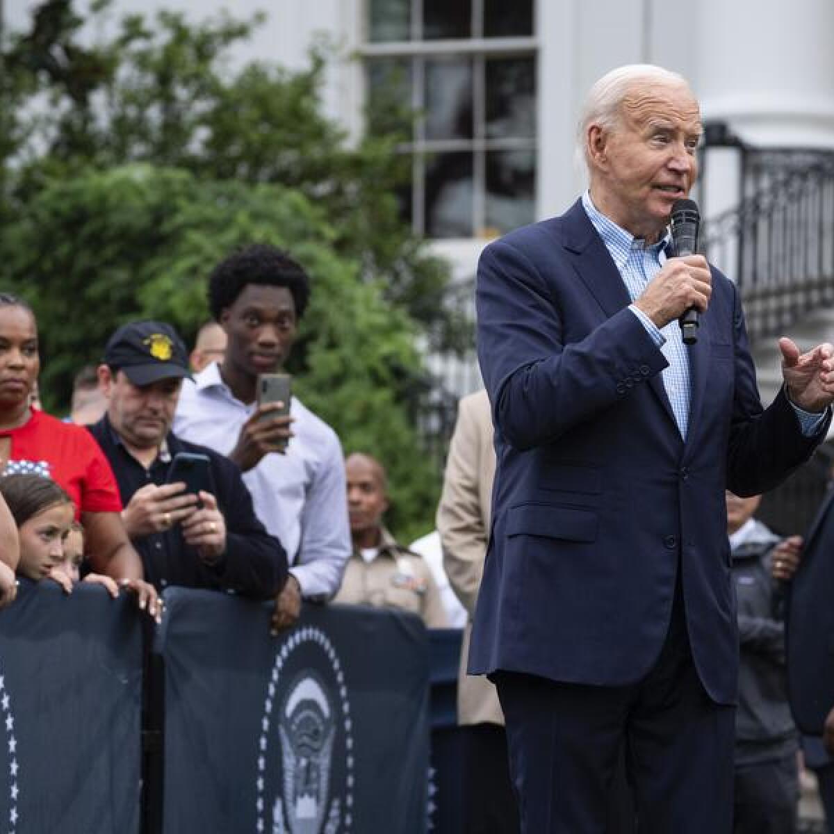 President Joe Biden at Fourth of July ceremonies at the White House
