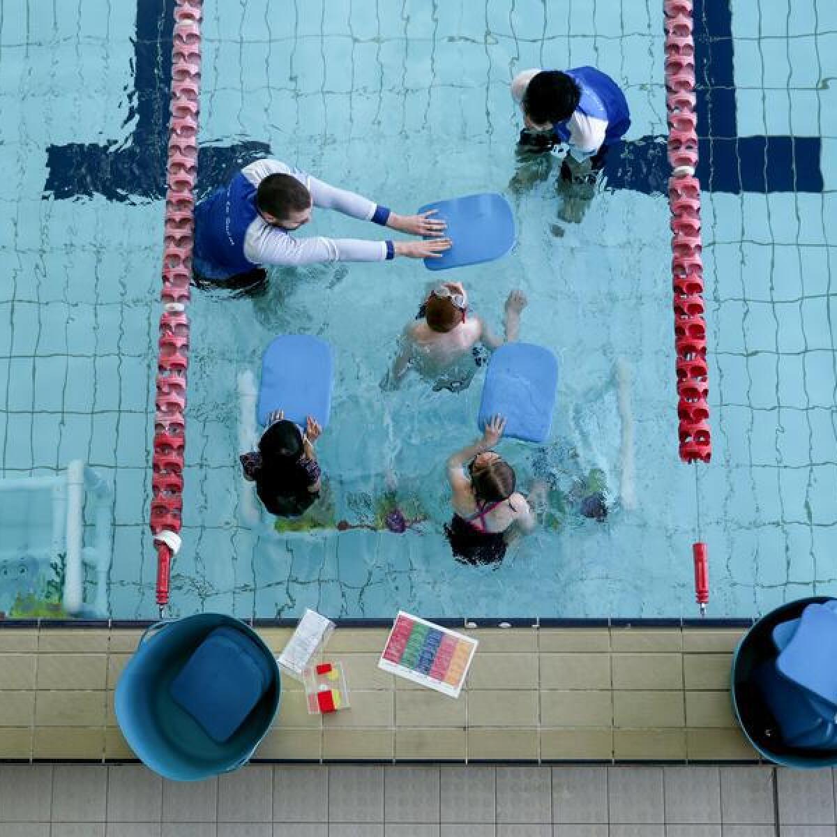 Children in swimming lesson (file image)