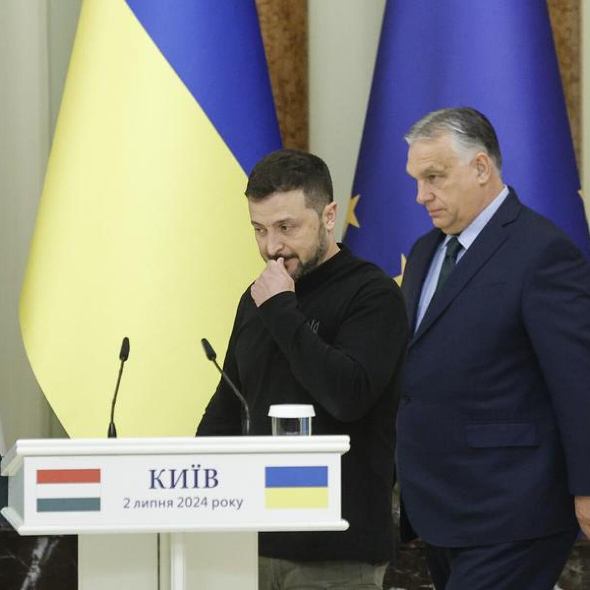 Volodymyr Zelenskiy and Viktor Orban