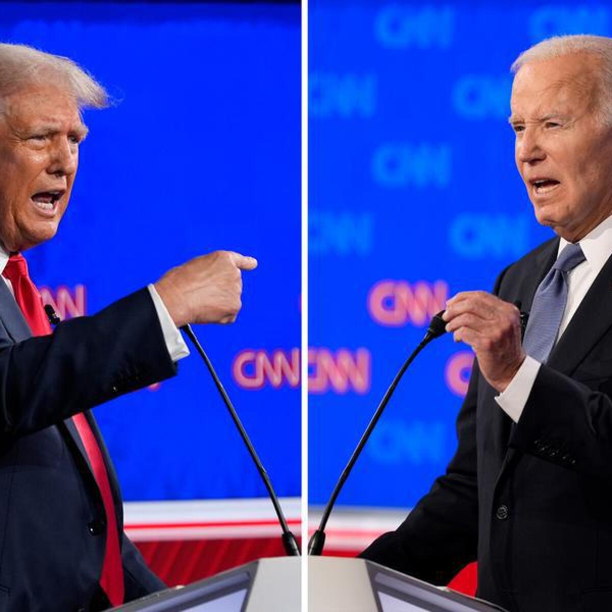 Donald Trump and President Joe Biden at the CNN debate in Atlanta